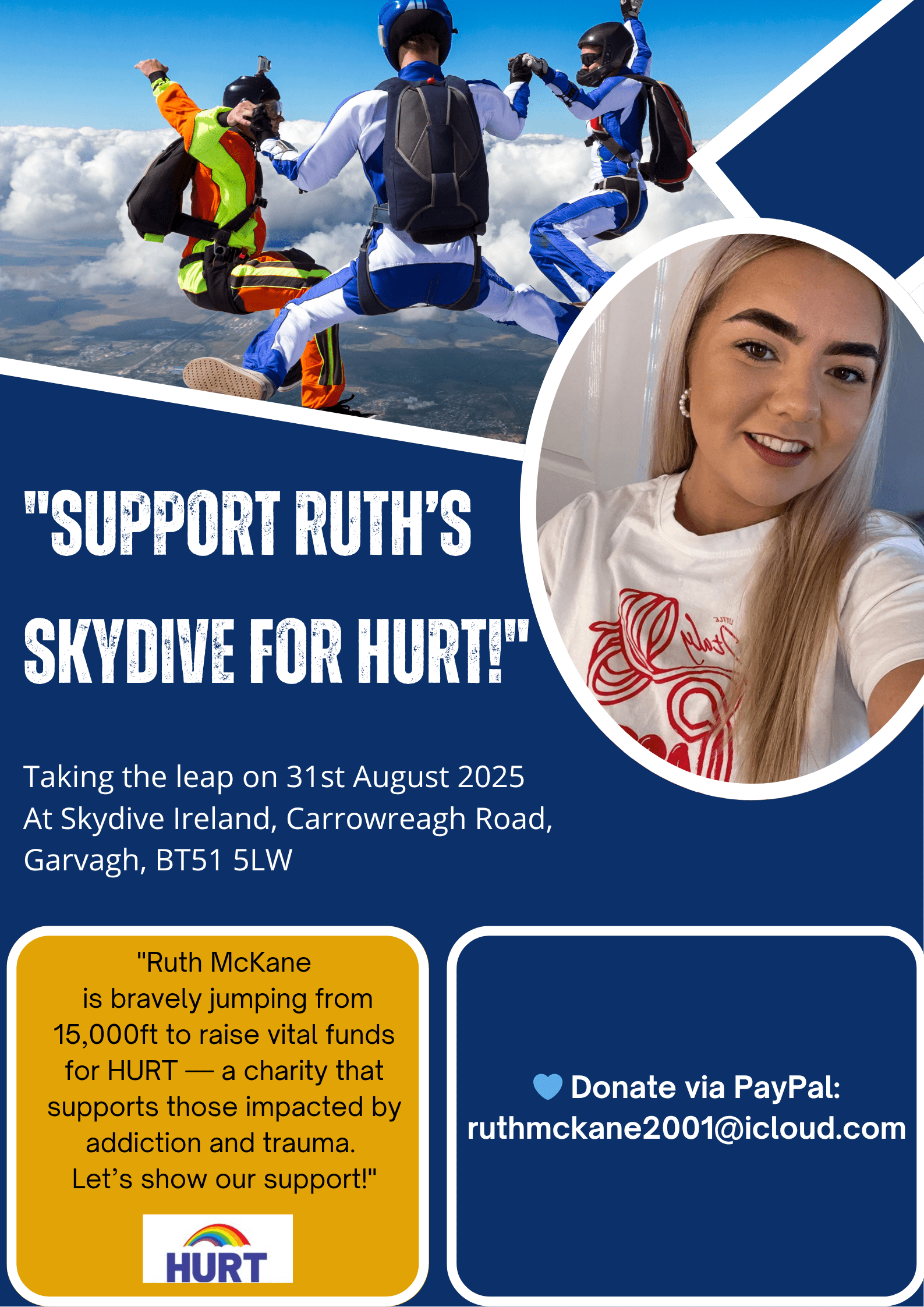 Support Ruth’s Skydive for HURT!